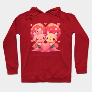 Kawaii Bunny Family Valentines day Hoodie